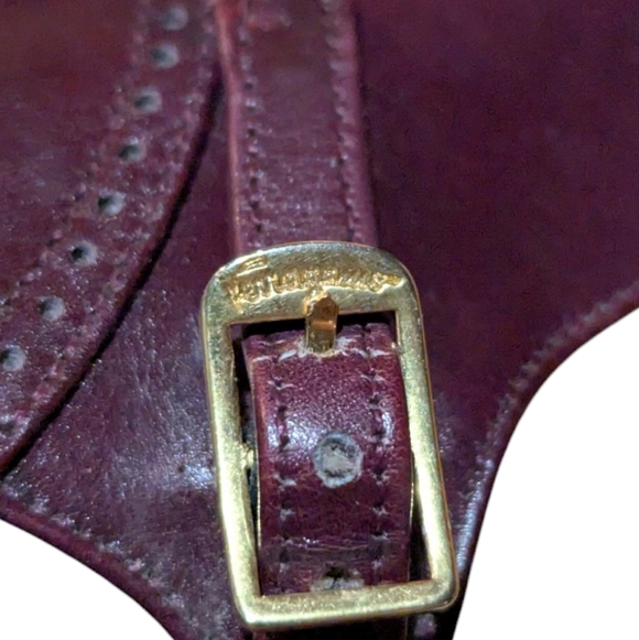 Vintage Salvatore Ferragamo Oxford Mary Janes Oxblood Leather Heels 9 Academia - Picture 6 of 11